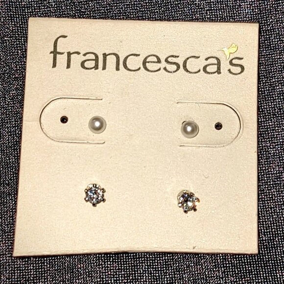 Francesca's 3 Pairs of Earrings Hoops and Studs NWT - Picture 6 of 6